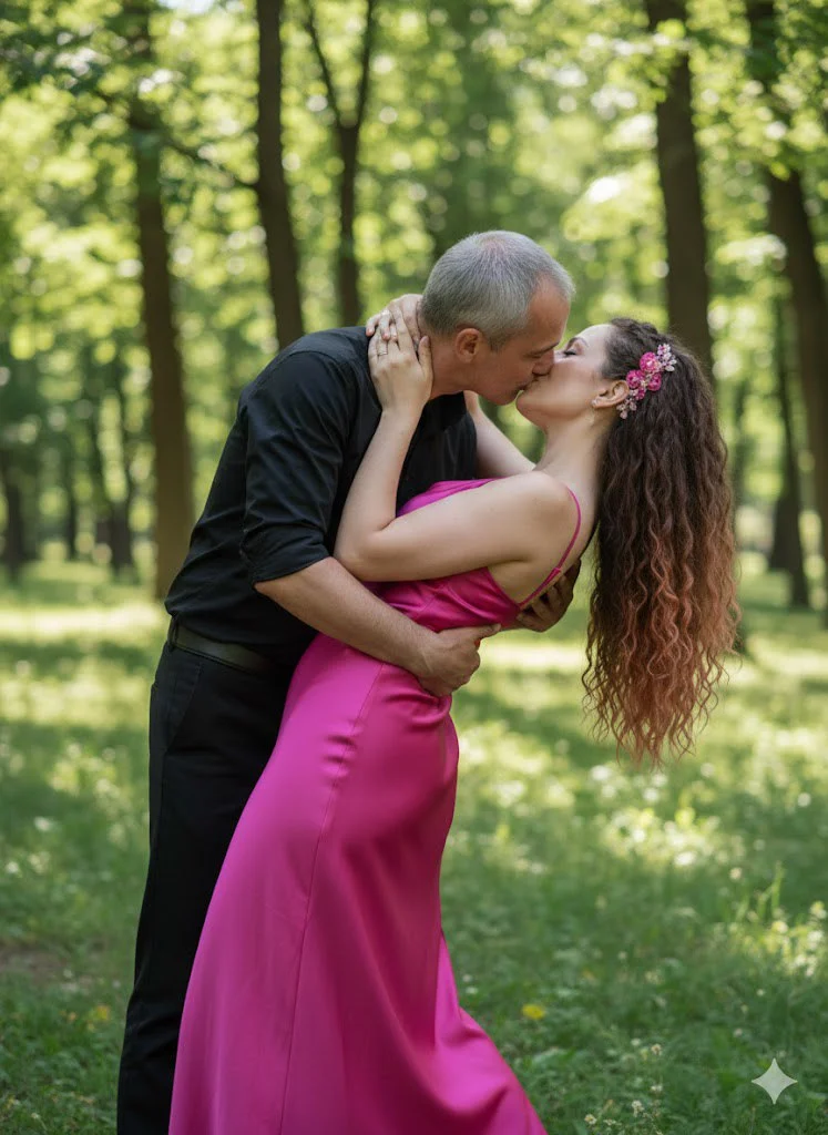 Солнечный поцелуй в парке