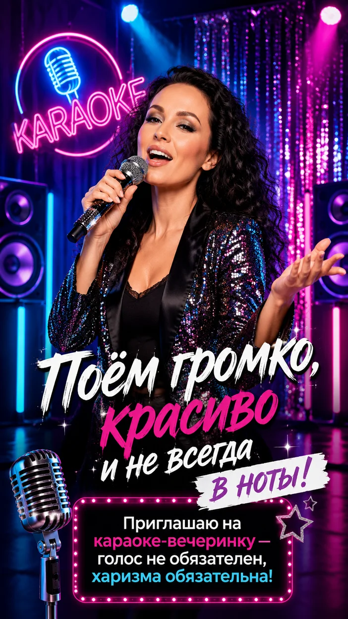 Фотооткрытка «Поём громко, красиво и не всегда в ноты!»
