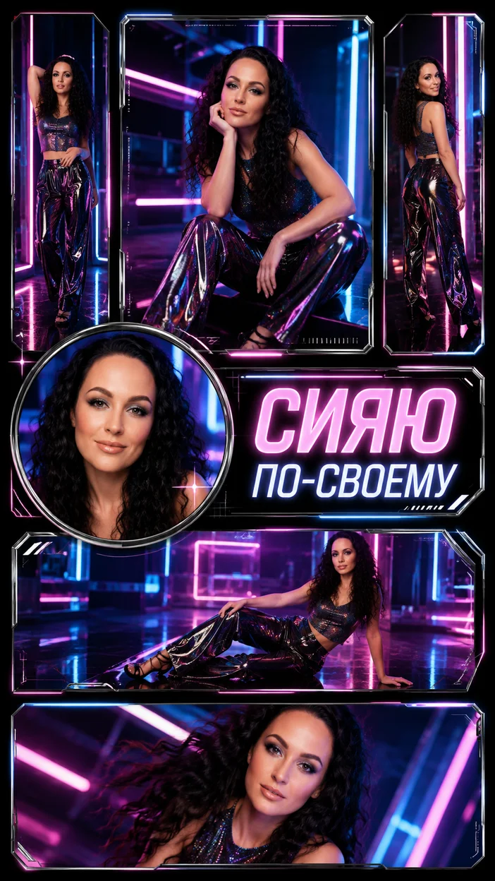 Фотосессия неоновый ночной коллаж