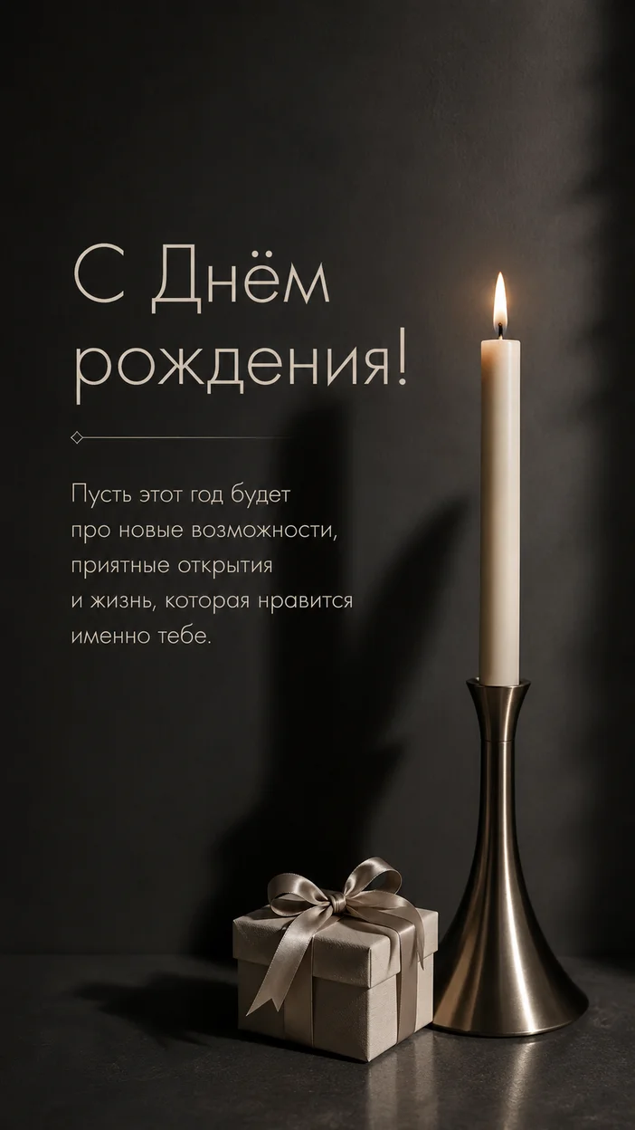 Фотосессия открытки ко дню рождения в тёмной современной эстетике