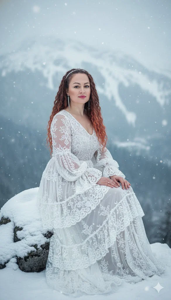 ИИ-фото — Снежная королева гор