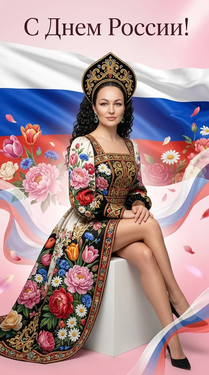  fashion-постер в стиле глянцевой премиальной фотосессии День России 