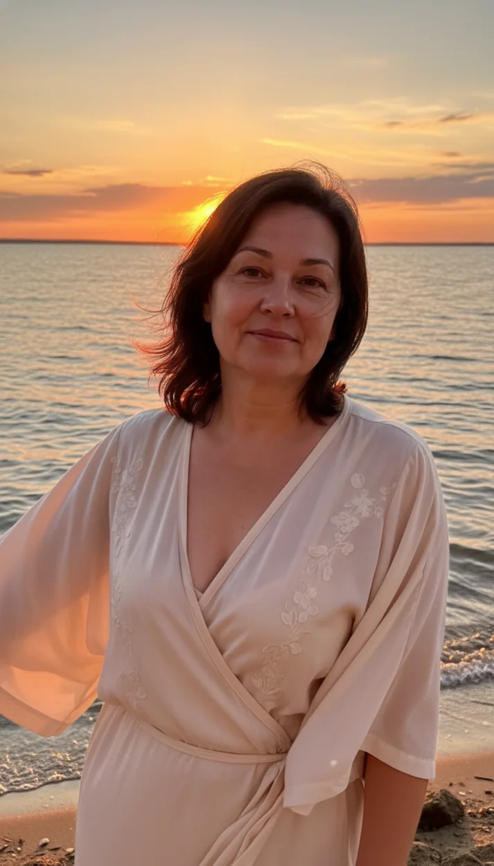 На закате у моря