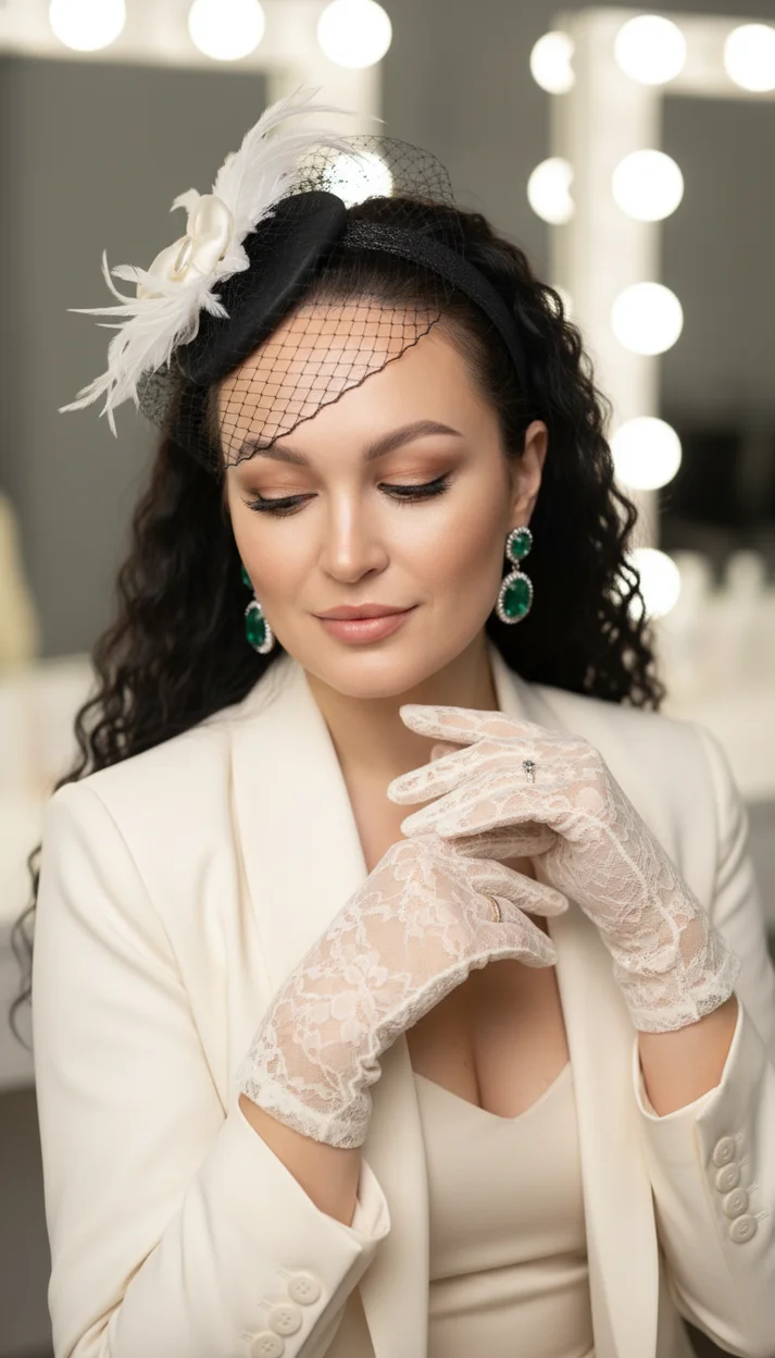 элегантная портретная съёмка в стиле современного винтажного глянца