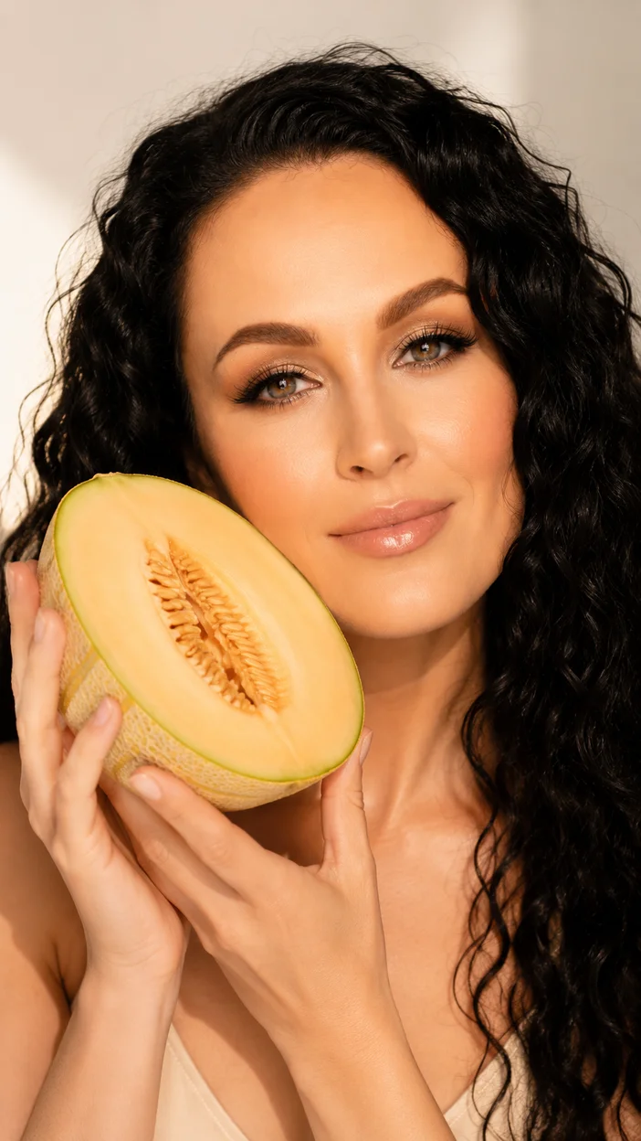 Фотосессия девушки с дыней в beauty-портрете