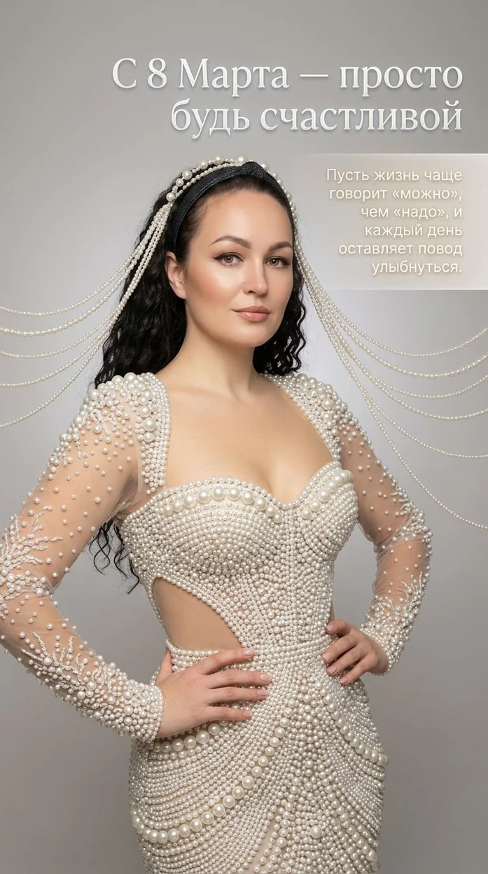 С 8 Марта — просто будь счастливой - Открытка с твоим фото 