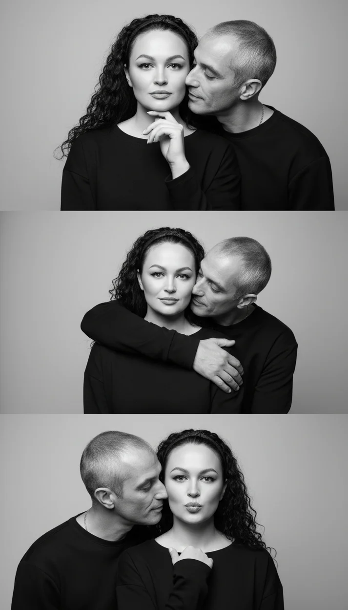 ЧБ коллаж фото пары 