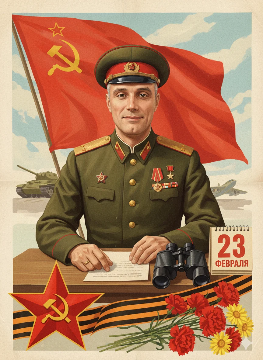 Портрет мужчины в стиле 23 февраля 