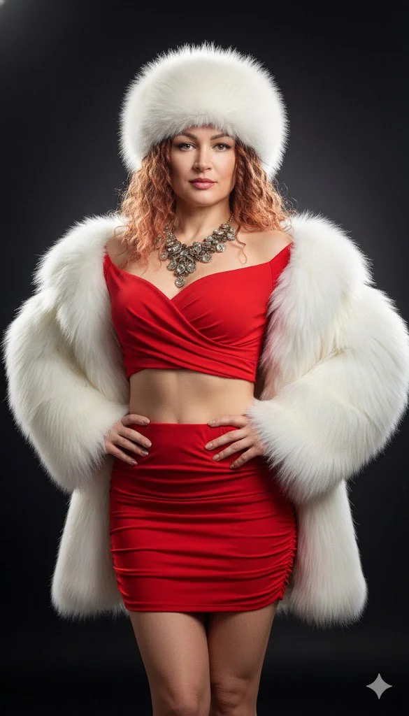 Зимний авангард в красном