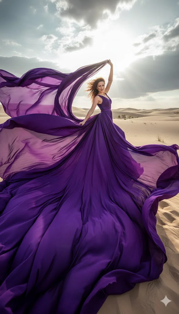 Фиолетовый шторм в пустыне