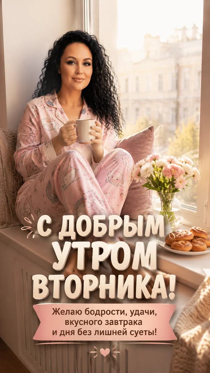 Фотооткрытка для друга с пожеланием "С ДОБРЫМ УТРОМ ВТОРНИКА!"