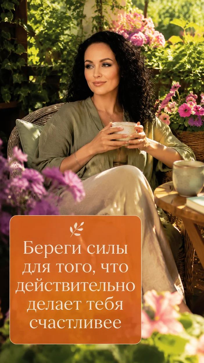 Фотооткрытка для неё с пожеланием "Береги силы для того, что действительно делает тебя счастливее"