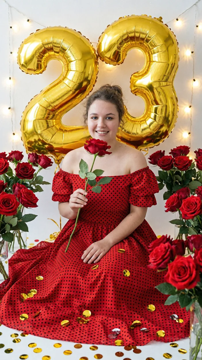  Фотосессия на день рождения 23 года среди красных роз