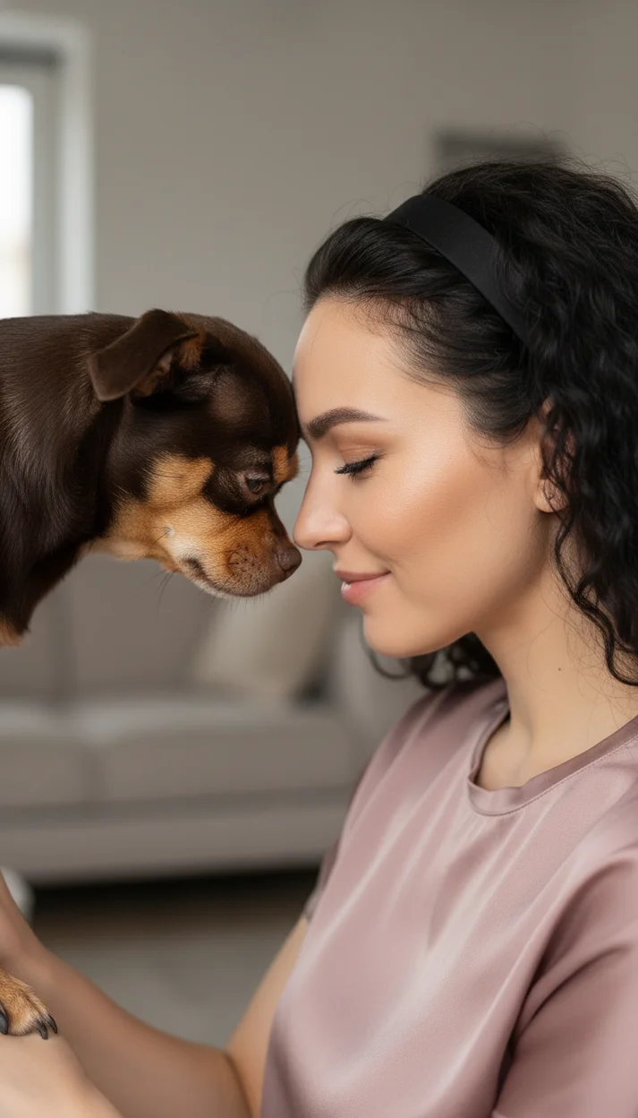 Девушка и собачка 