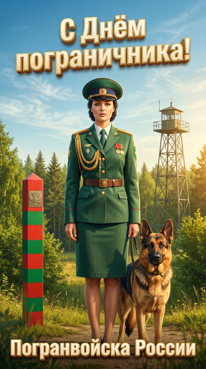 открытка ко Дню пограничника