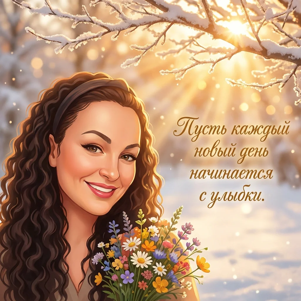 Открытка «Пусть каждый новый день начинается с улыбки.» 