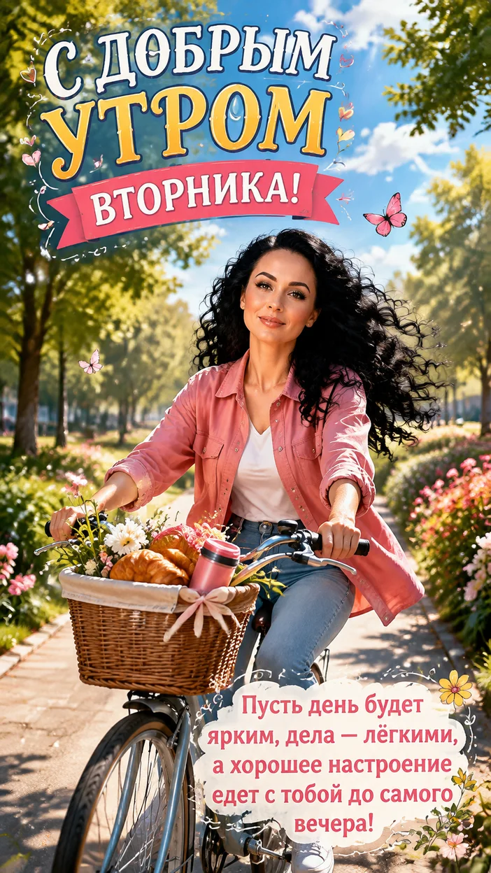 Фотооткрытка для всех с пожеланием "С ДОБРЫМ УТРОМ ВТОРНИКА!"