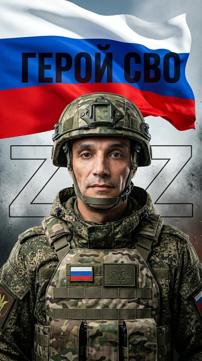 патриотический постер в стиле современного military portrait