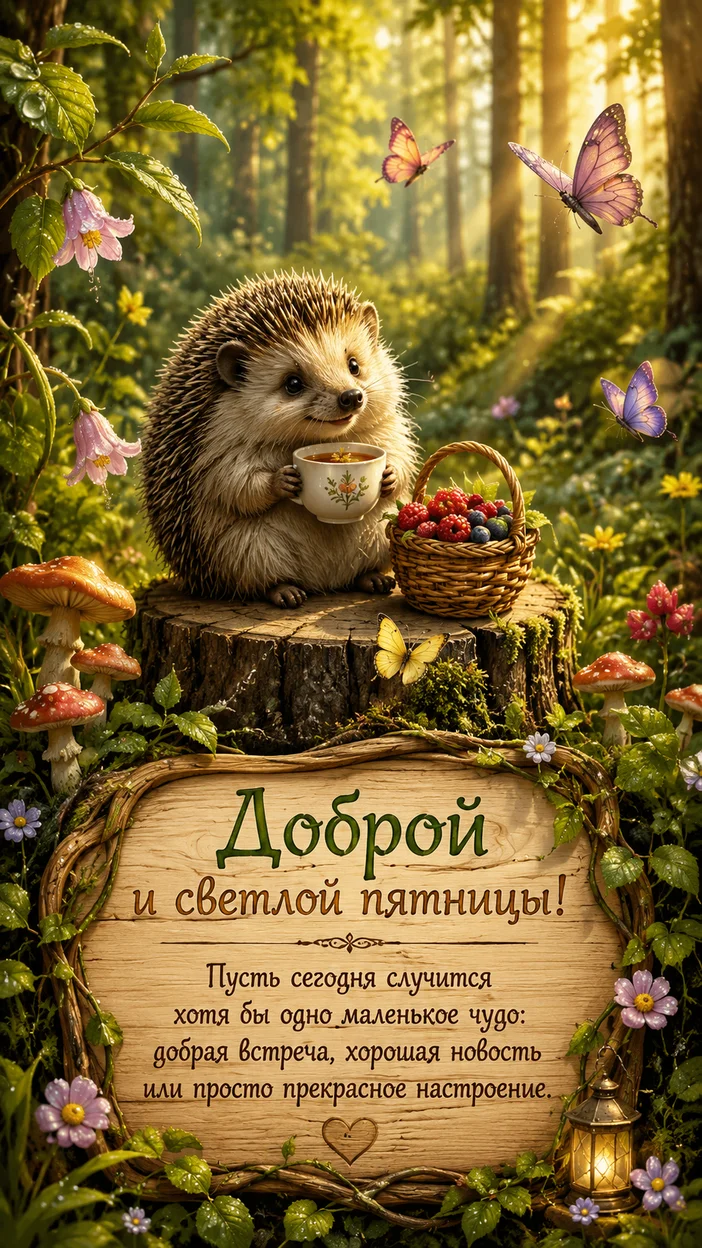 Фотооткрытка с текстом «Доброй и светлой пятницы!»