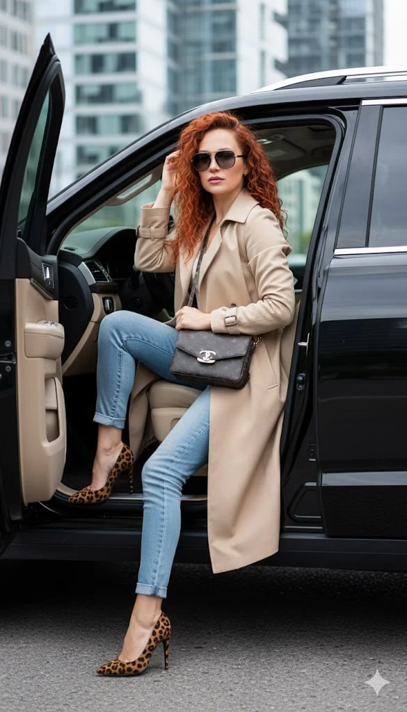 Городской шик: кабриолет и леопард