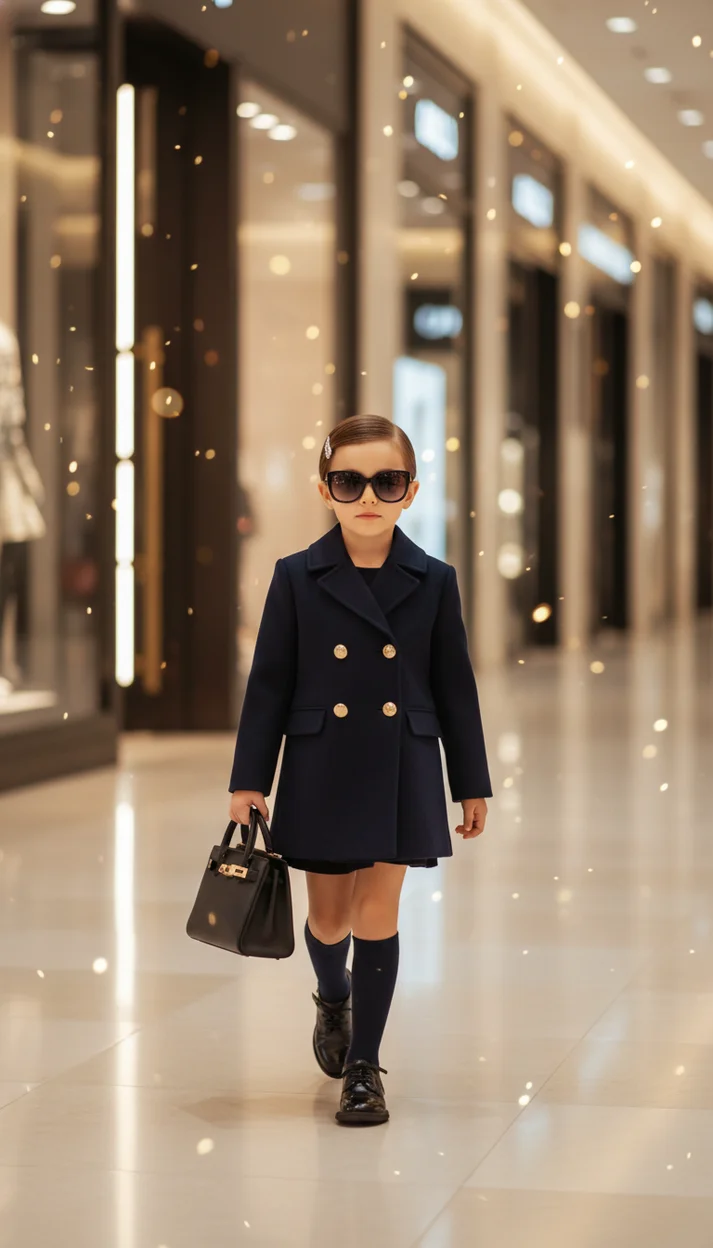 Модный портрет ребёнка в роскошном торговом центре