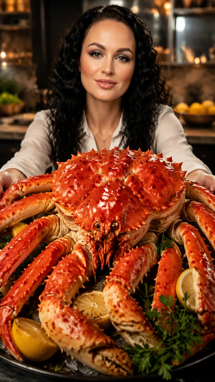  Королевский краб с лимоном и зеленью 
