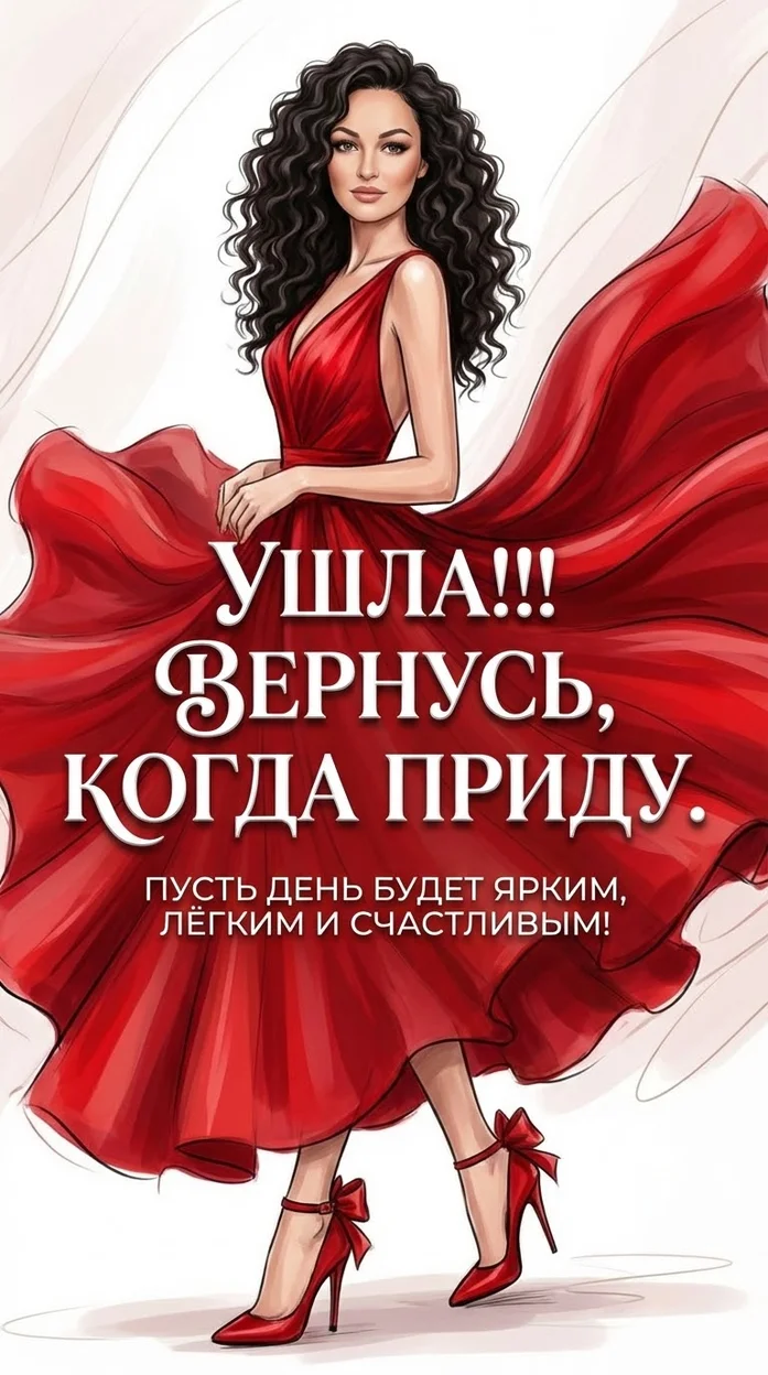 Открытка с вашим фото - «УШЛА!!! ВЕРНУСЬ, КОГДА ПРИДУ.»