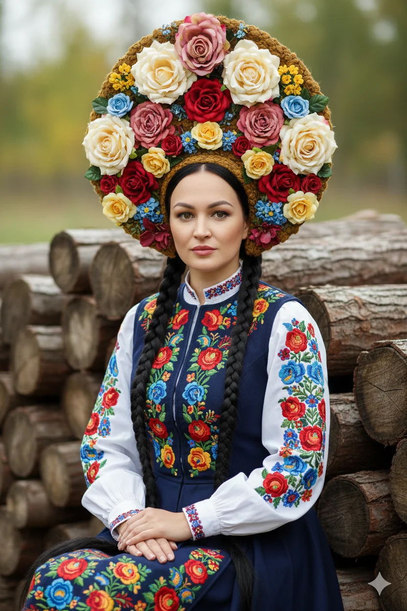ИИ-фото — в цветочном венце