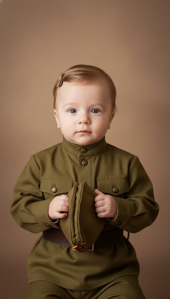 детская ИИ фотосессия на 9 мая (возраст берет с референса)