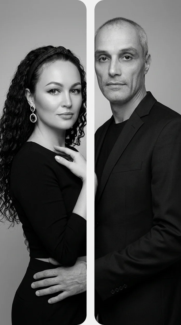 стильный диптих-коллаж из двух вертикальных кадров