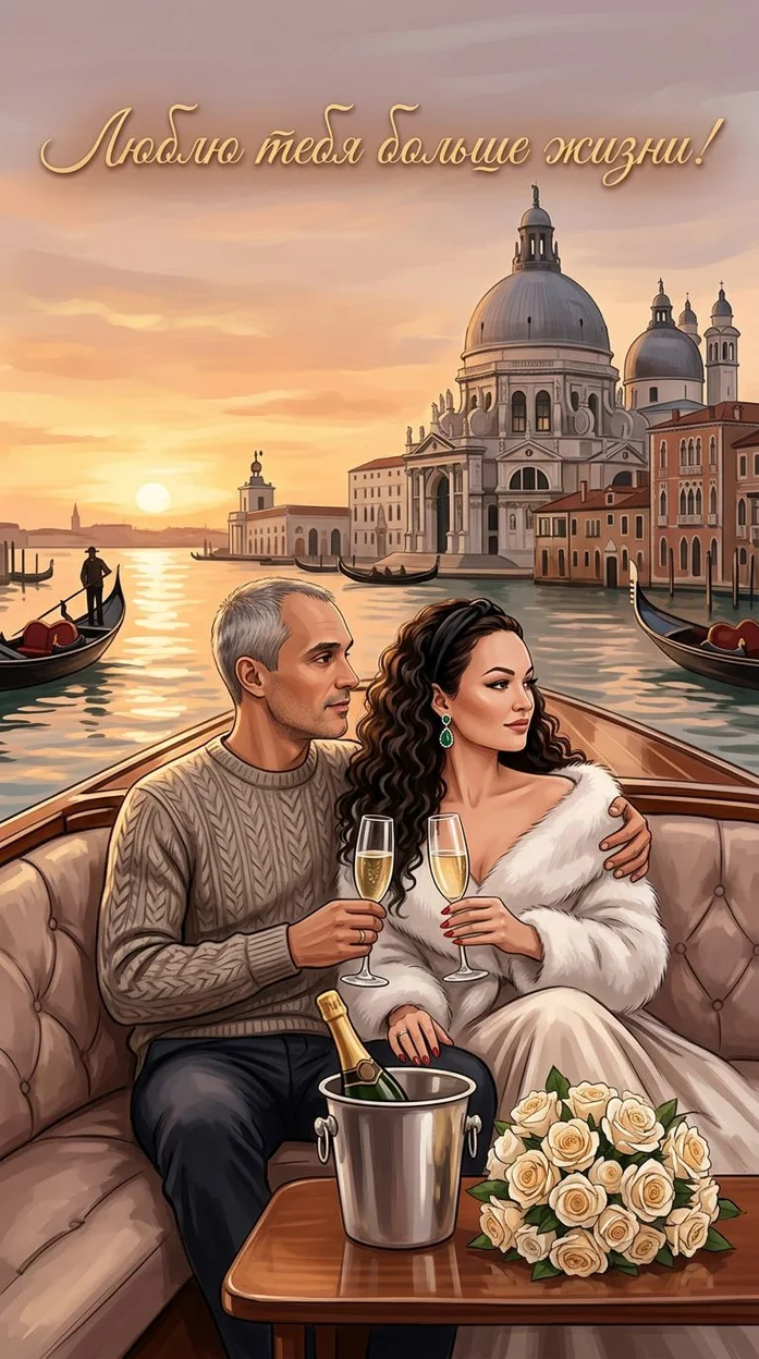 Люблю тебя больше жизни! - Открытка для влюбленных 