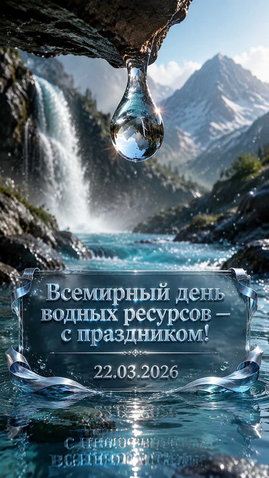 Всемирный день водных ресурсов — 22.03.2026 — чистая капля и горный поток