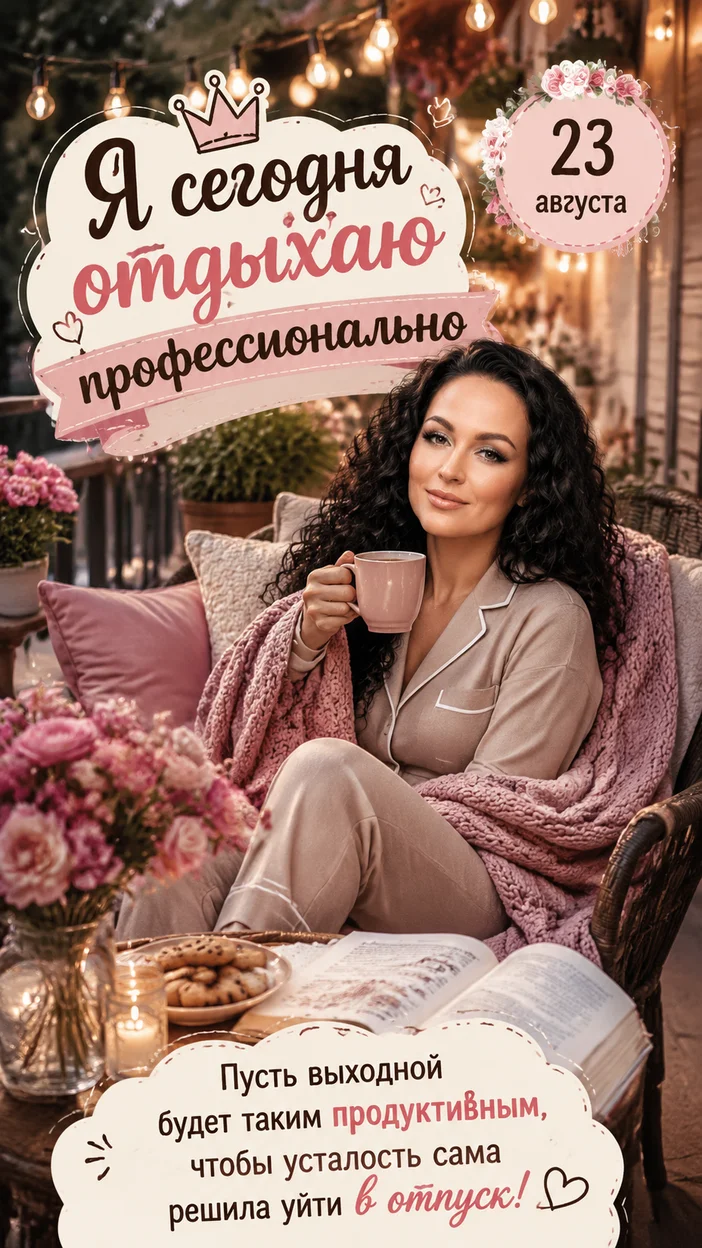 Фотосессия женщины 23 августа  в уютном костюме на террасе