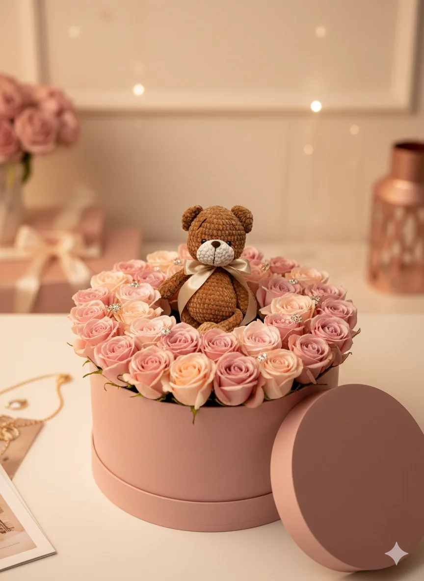 Ваше изделие в коробке с цветами 