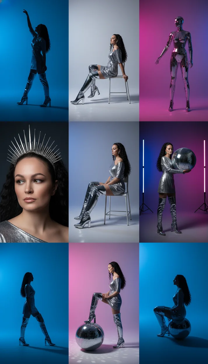 коллаж из 9 фотографий женский 