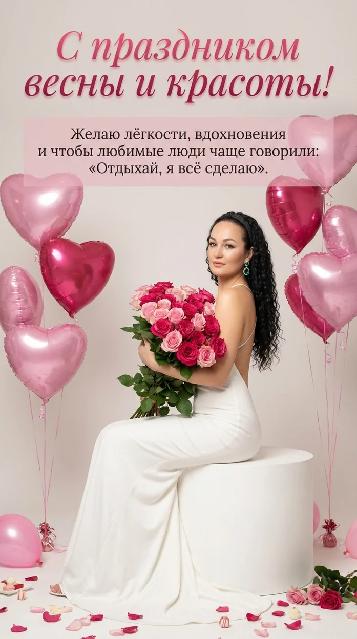  С праздником весны и красоты! открытка с вашим фото 