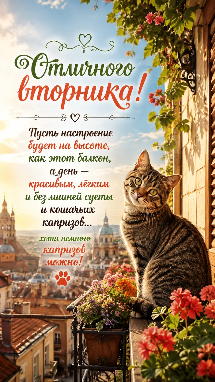 Фотооткрытка «Отличного вторника!»