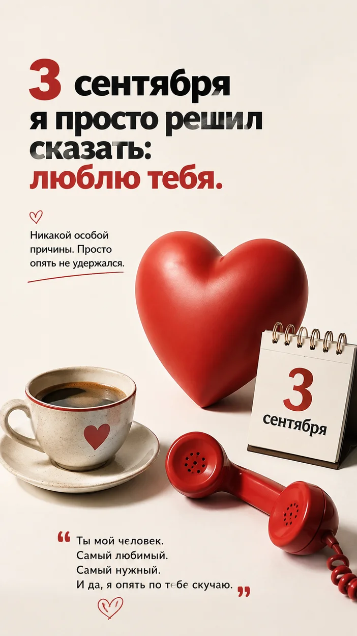 Фотосессия минималистичной открытки к 3 сентября