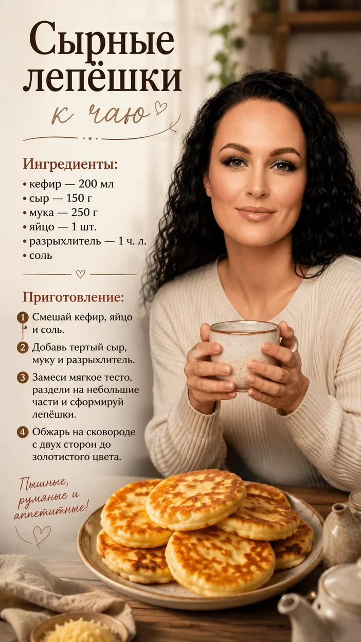 Фотосессия сырных лепёшек к чаю