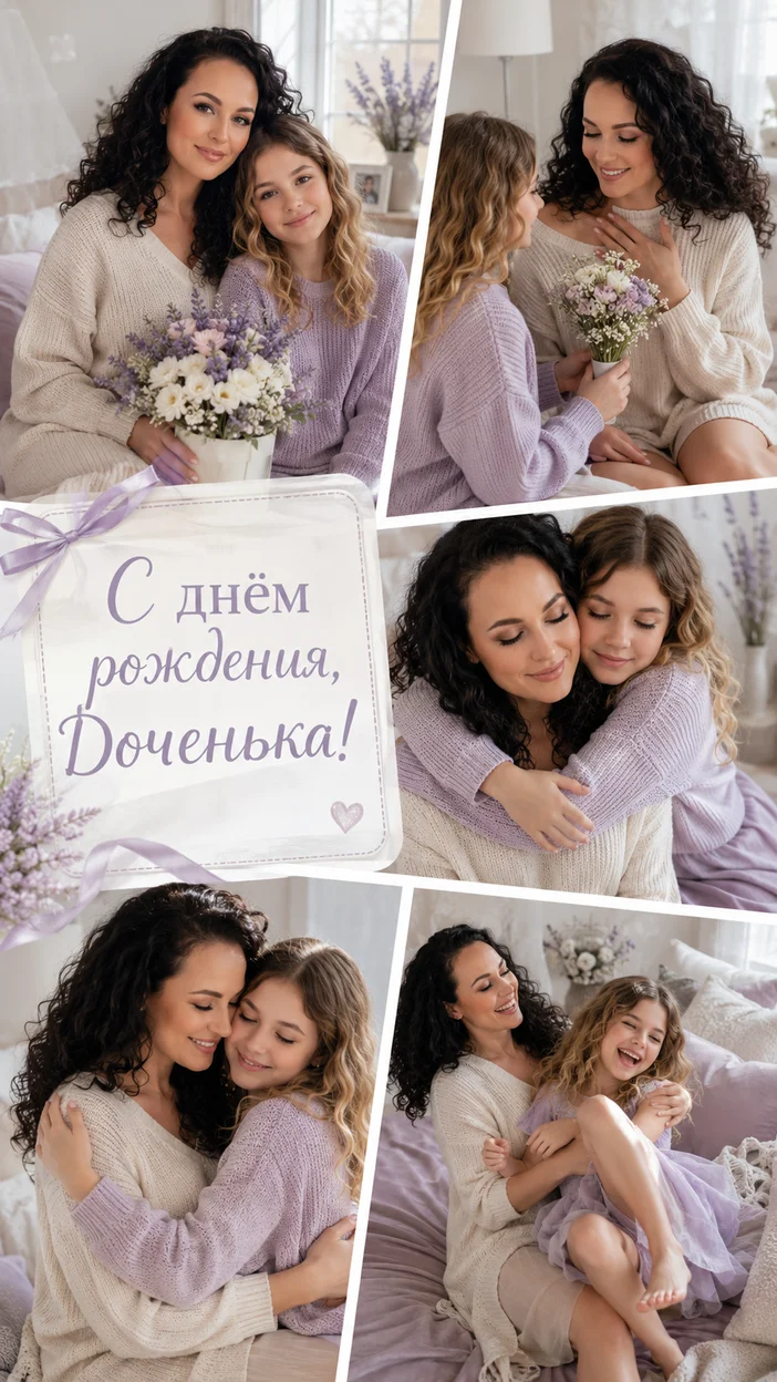Фотооткрытка для доченьки с пожеланием "С днём рождения, Доченька!"