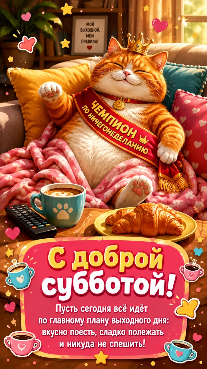 Фотооткрытка с текстом «С доброй субботой!»