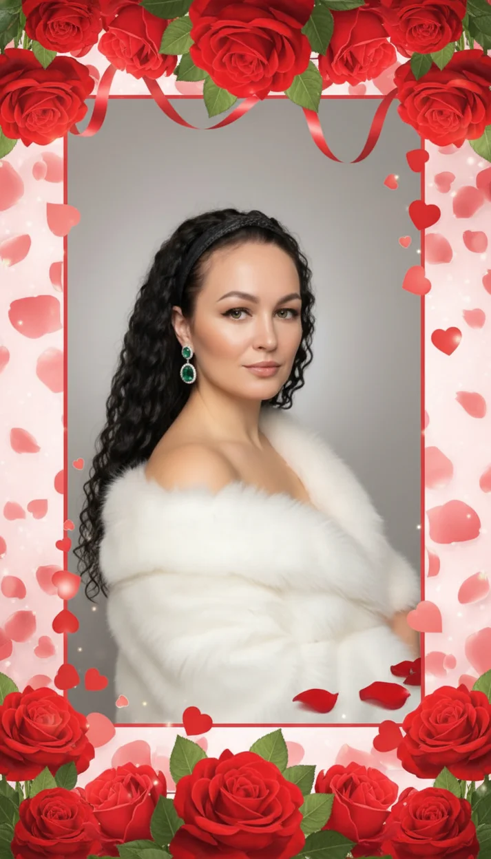 РОМАНТИЧЕСКАЯ РАМКА ИЗ КРАСНЫХ РОЗ