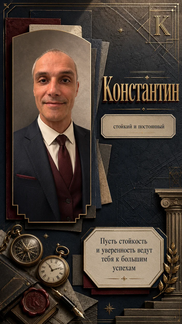 «Константин» именная открытка