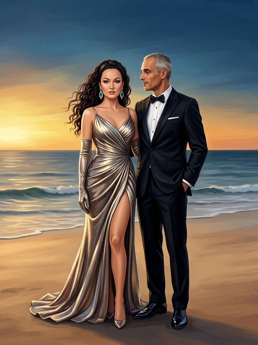 роскошная fashion-иллюстрация  мужчина и женщина 