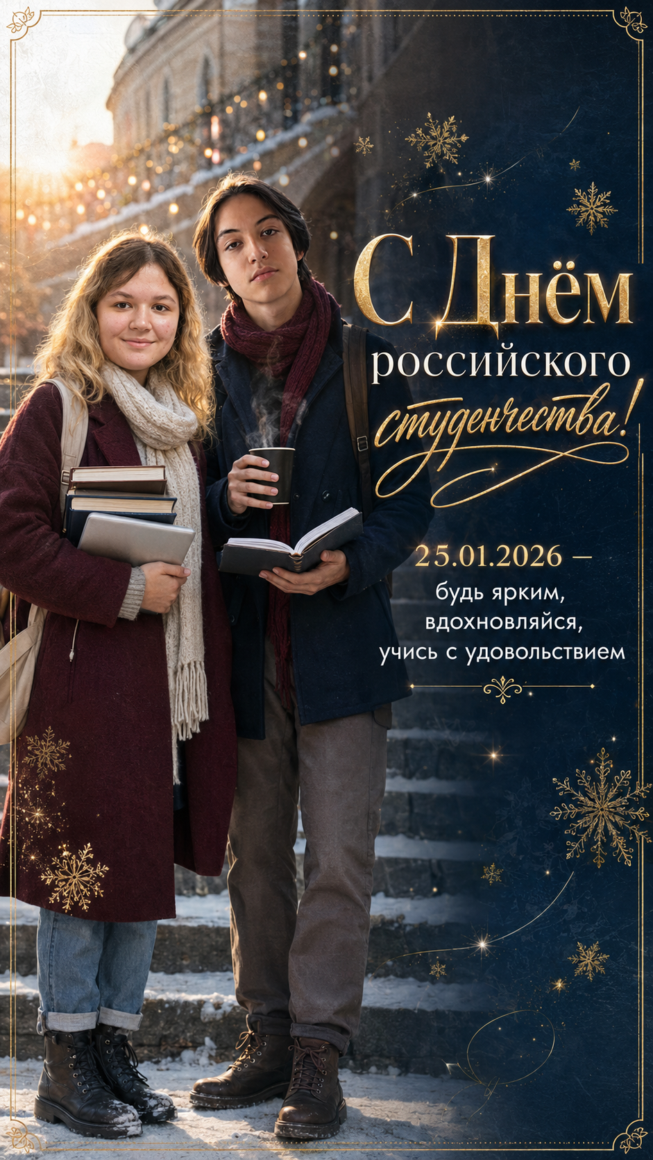День российского студенчества — 25.01.2026 — зимний кампус и друзья