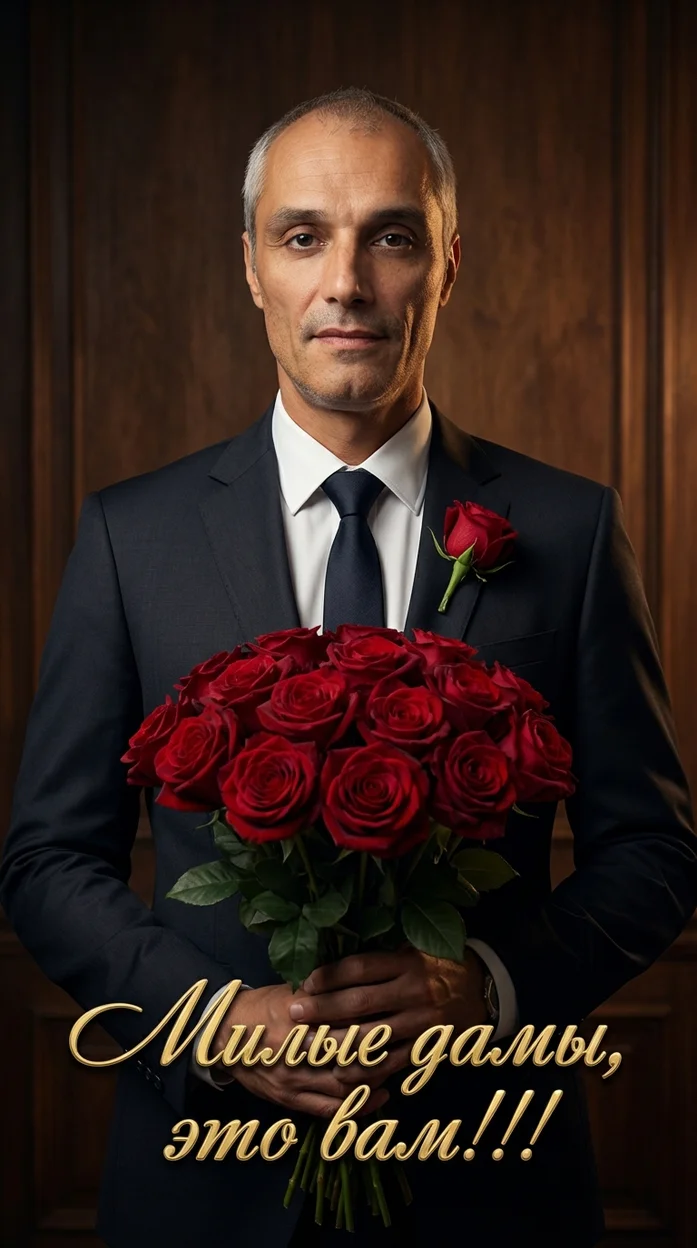 Милые дамы, это вам!!! Открытка для женщин с вашим  фото 