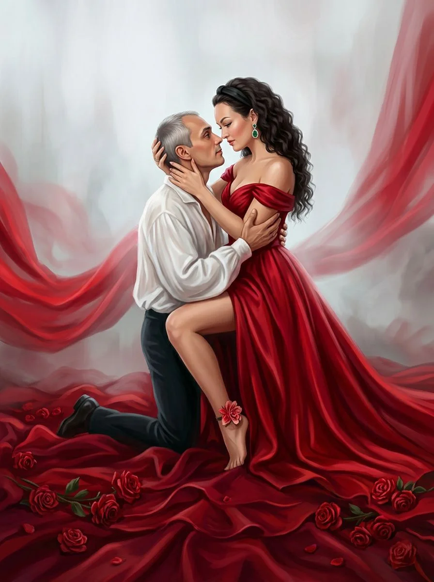 Романтическая театральная композиция  мужчина и женщина 