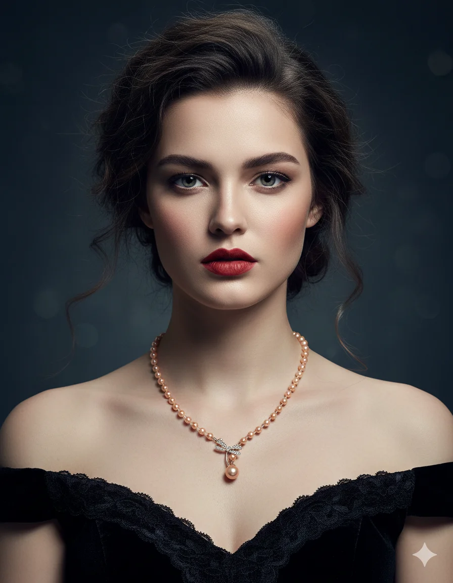 Сцена для продаж - Украшения на шею :портрет в стиле люксовой fashion-съёмки для обложки журнала