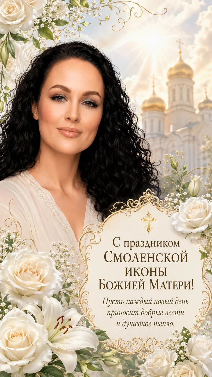 Фотооткрытка в цветочной рамке