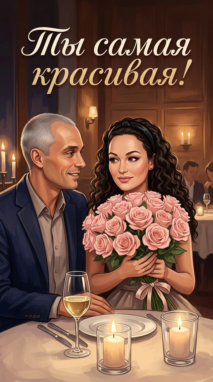 Ты самая красивая! - Открытка для девушки 